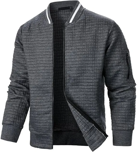 Mens Lightweight Jacket Casual Bomber Jacket Varsity Coat