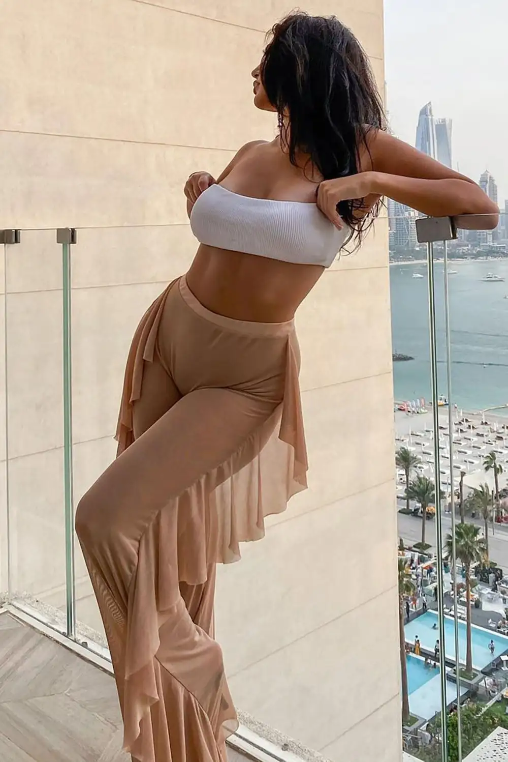 Sunshine See Through Cover Up Pant - Mocha
