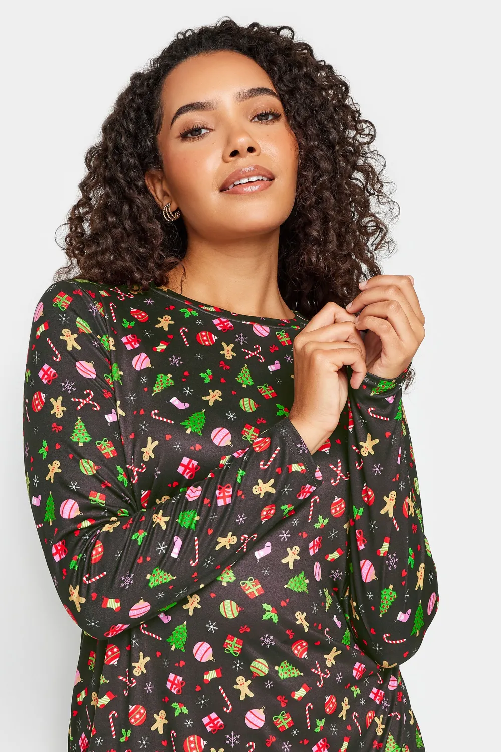 M&Co Black Novelty Printed Christmas Dress