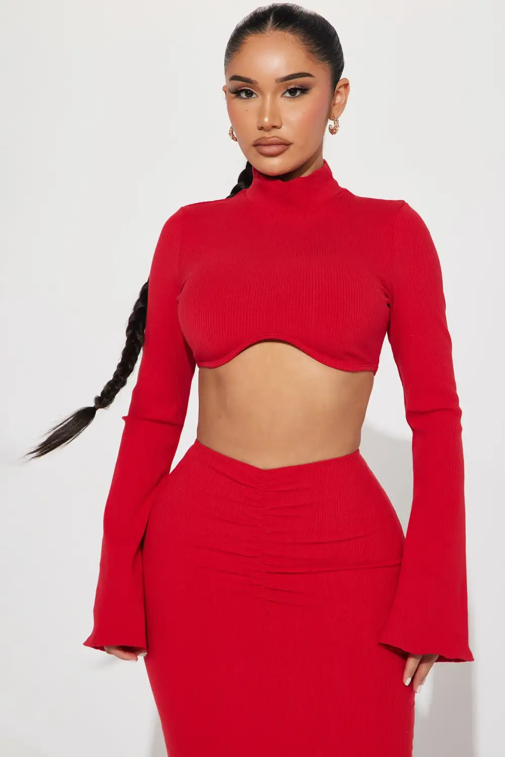 Sammy Snatched Skirt Set - Red
