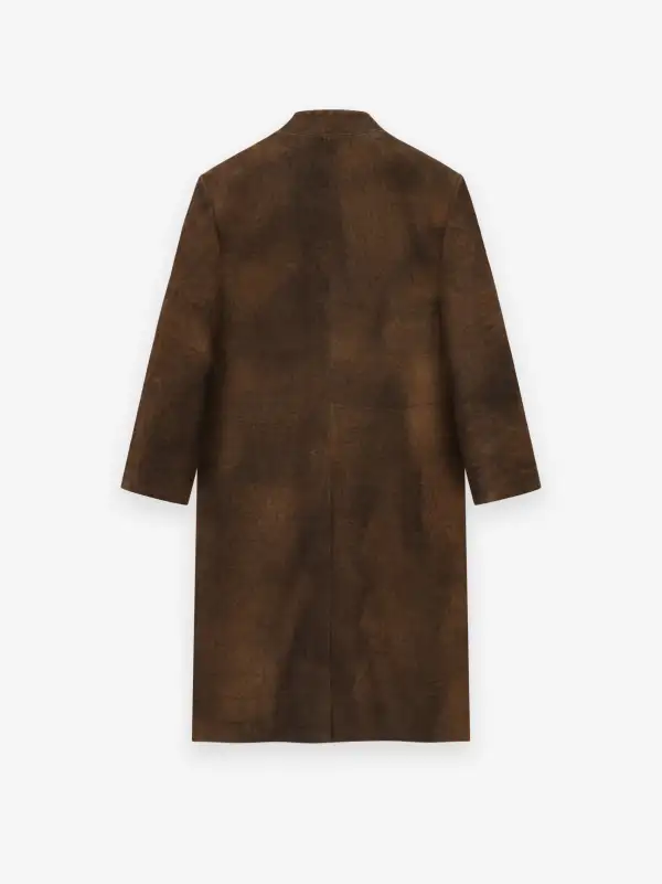 Leather Lapelless Coat