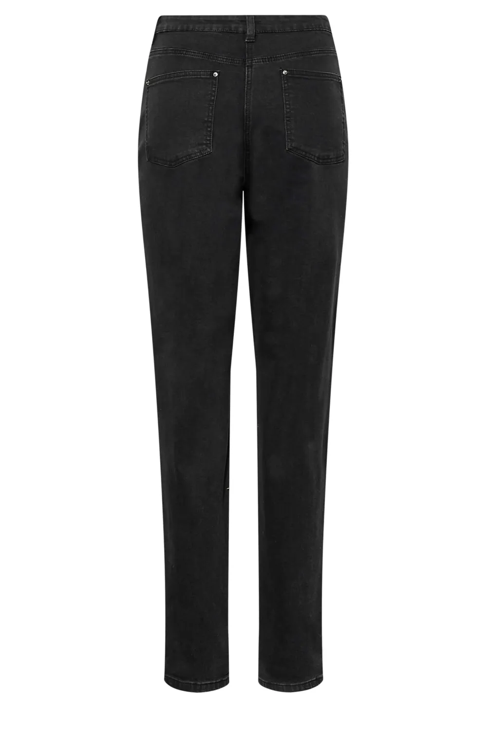 LTS Tall Black Washed UNA Stretch Mom Jeans