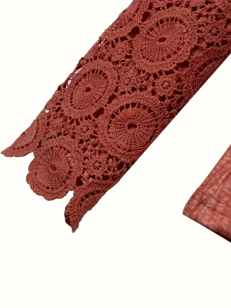 Leopard Print Cross Front T-Shirt, Casual Lace Stitching Long Sleeve Top For Spring & Fall, Women's Clothing