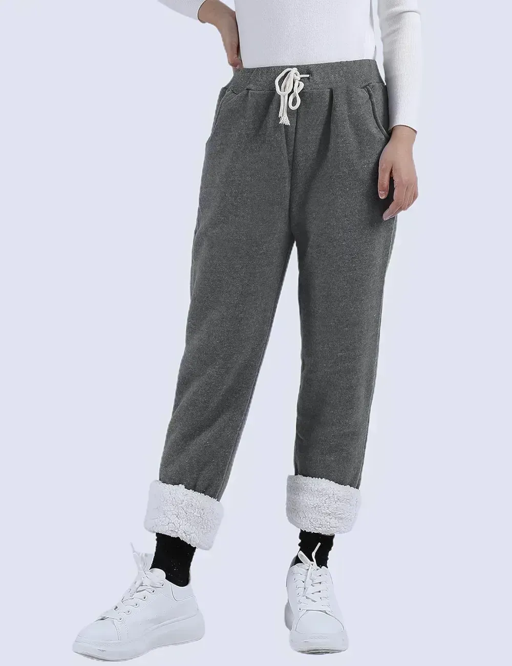Women's Winter Warm Athletic Sweatpants Sherpa Lined Joggers Fleece Pants