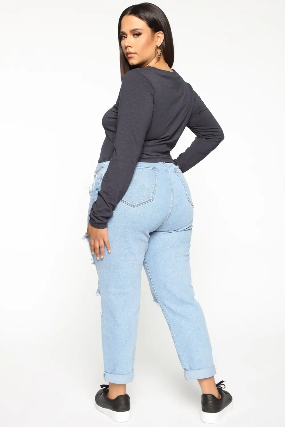 Robin Long Sleeve Top - Charcoal