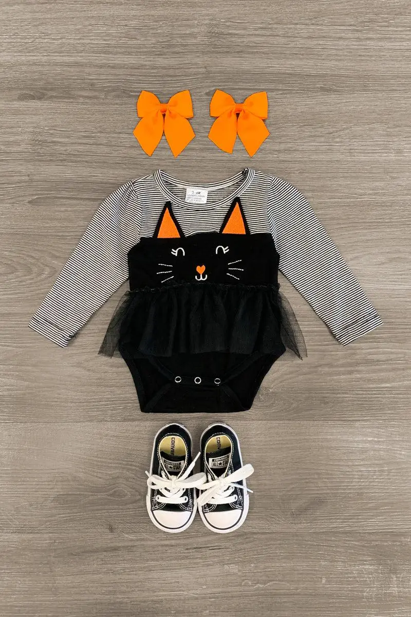 Striped Black Cat Onesie