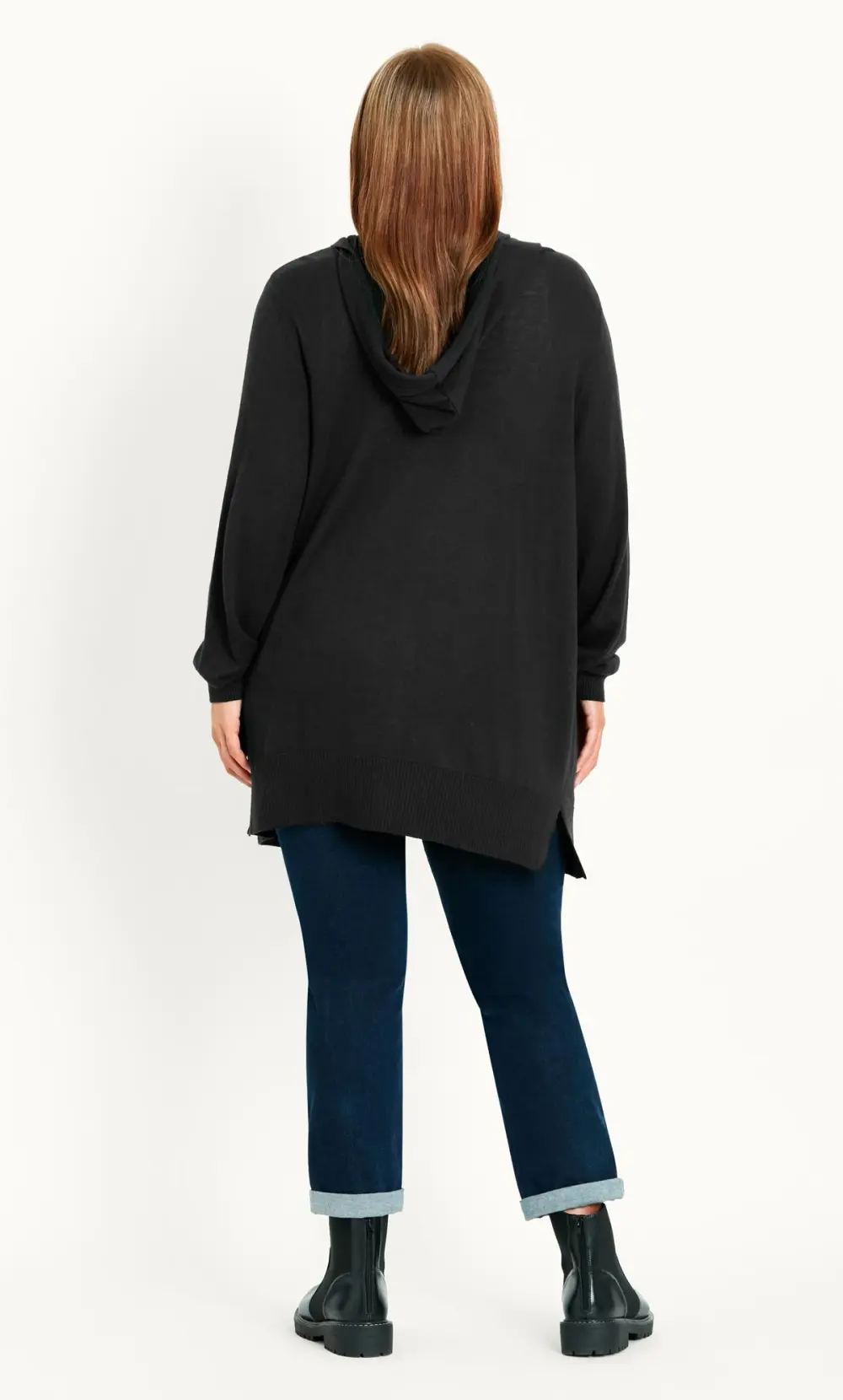 Evans Black Hooded Cardigan