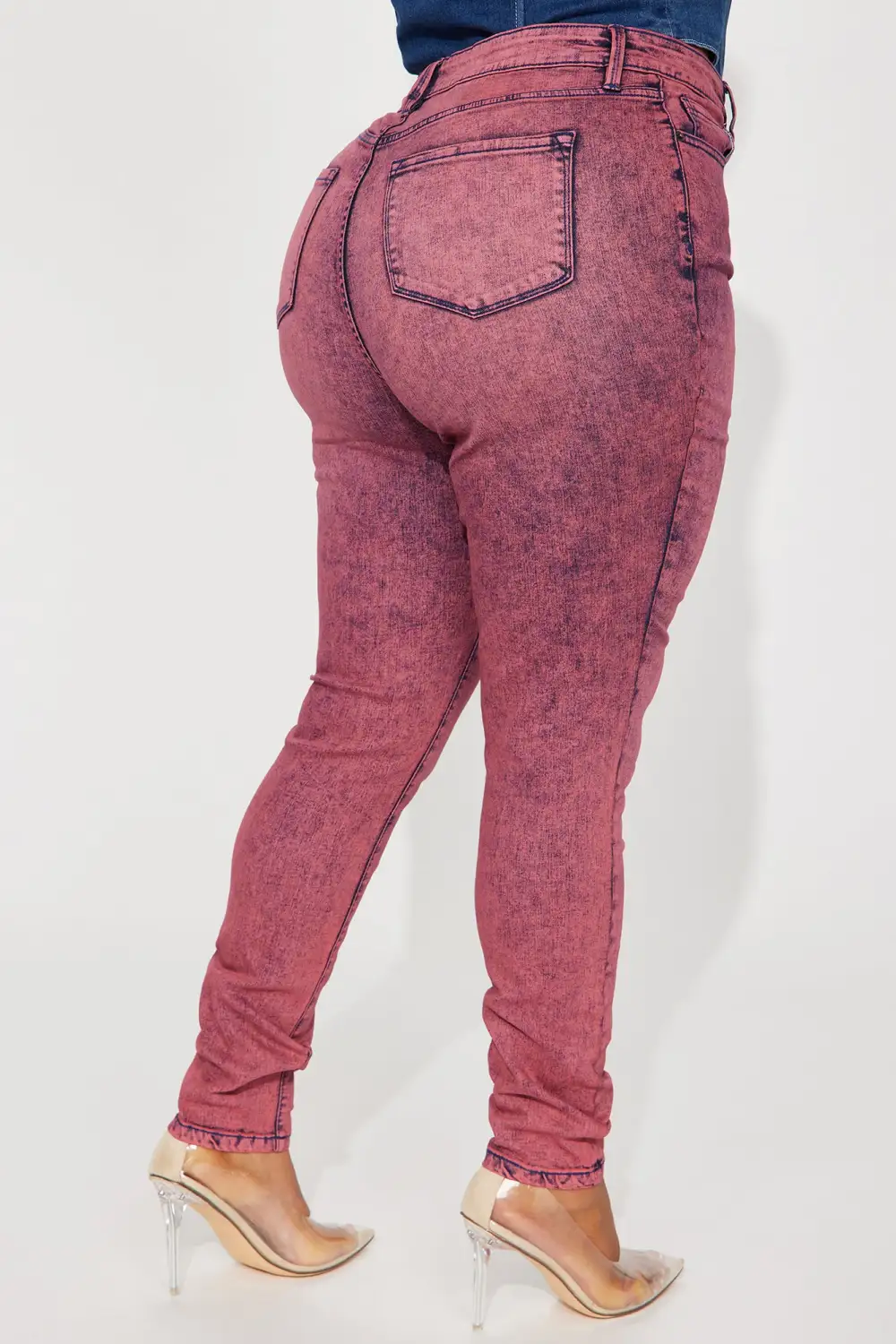 It's Giving High Stretch Curvy Skinny Jeans - Pink
