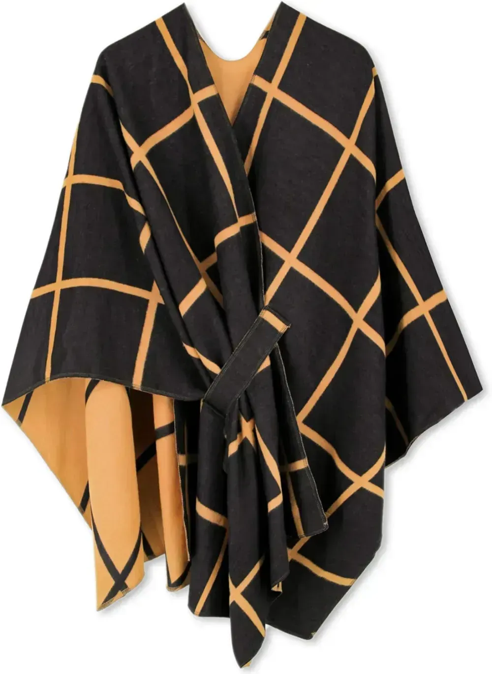 Women's Shawl Wrap Poncho Ruana Cape Open Front Cardigan Shawls for Fall Winter