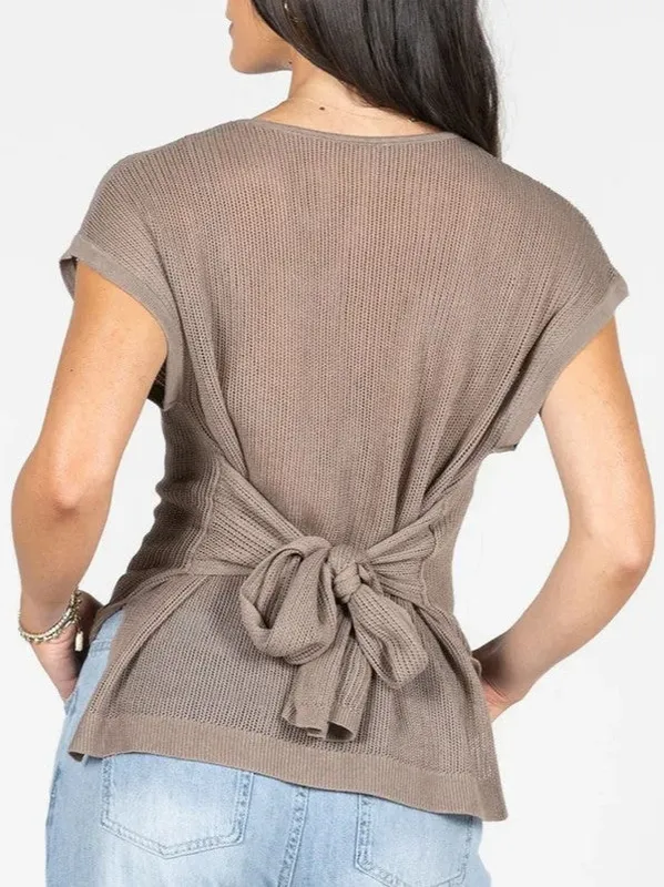 Knit Tie Back Sleeveless Top