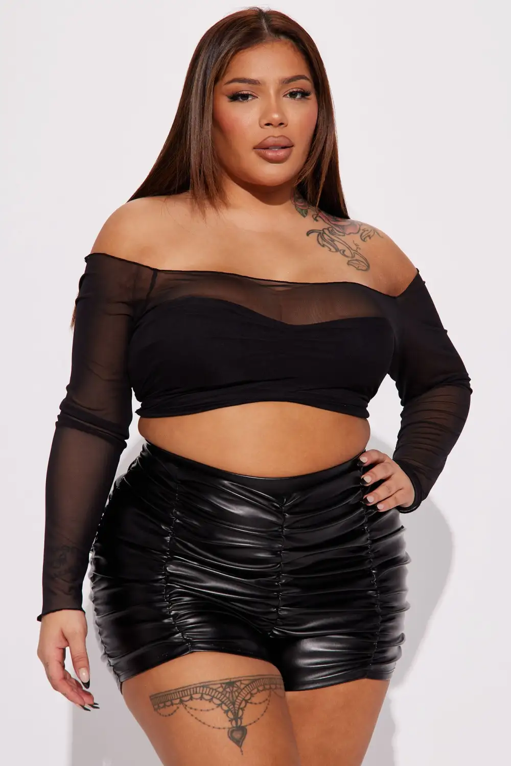 She's Sweet Mesh Top - Black