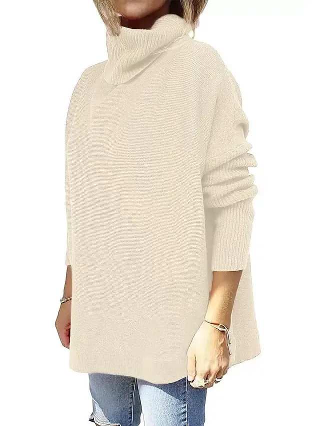 Women's Sweater Pullover Jumper Criss Cross Knitted Solid Color Stylish Casual Long Sleeve Regular Fit Sweater Cardigans V Neck Fall Winter Blue Purple Pink / Holiday / Going out