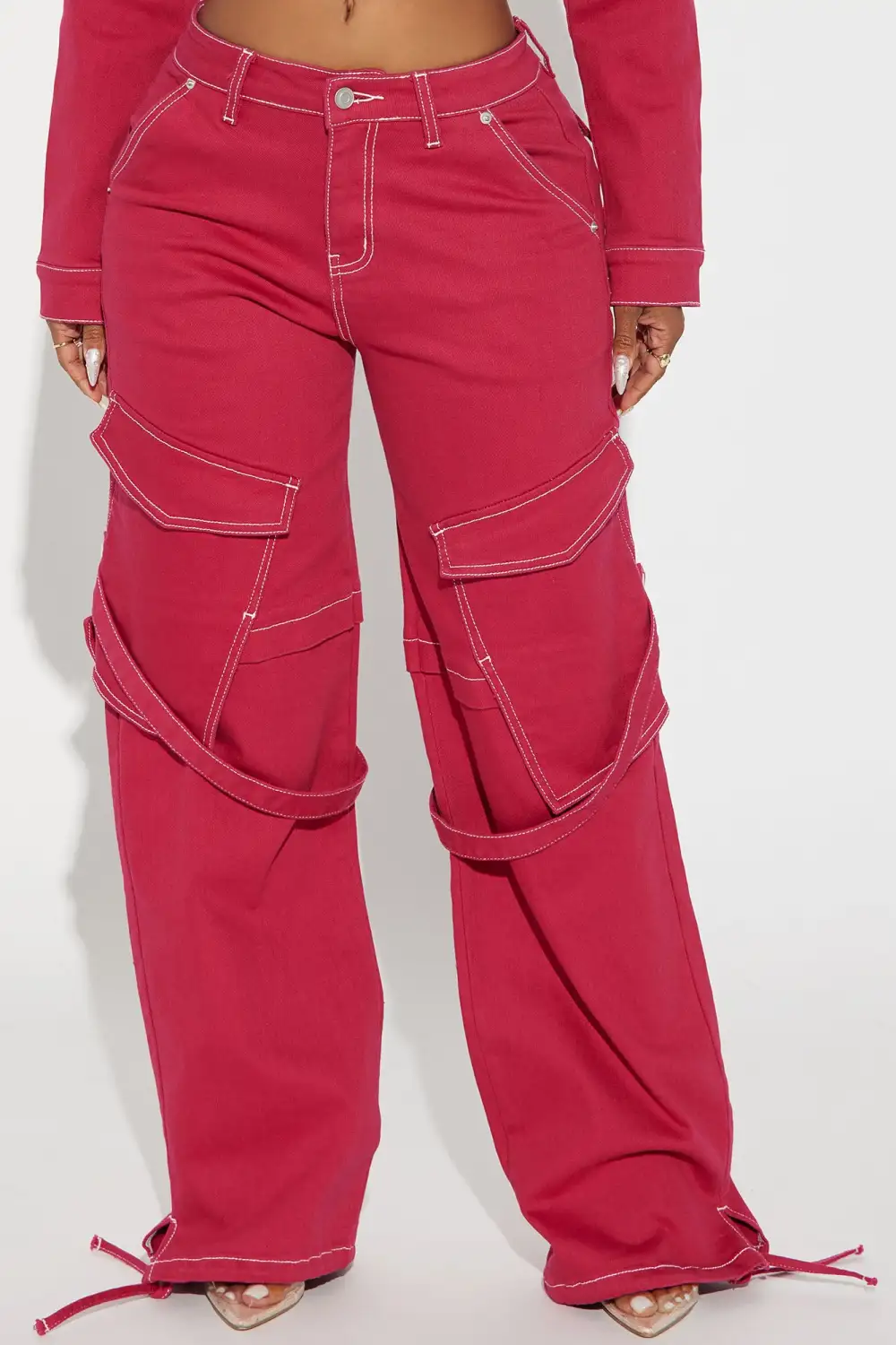 Electric Touch Cargo Jeans - Raspberry
