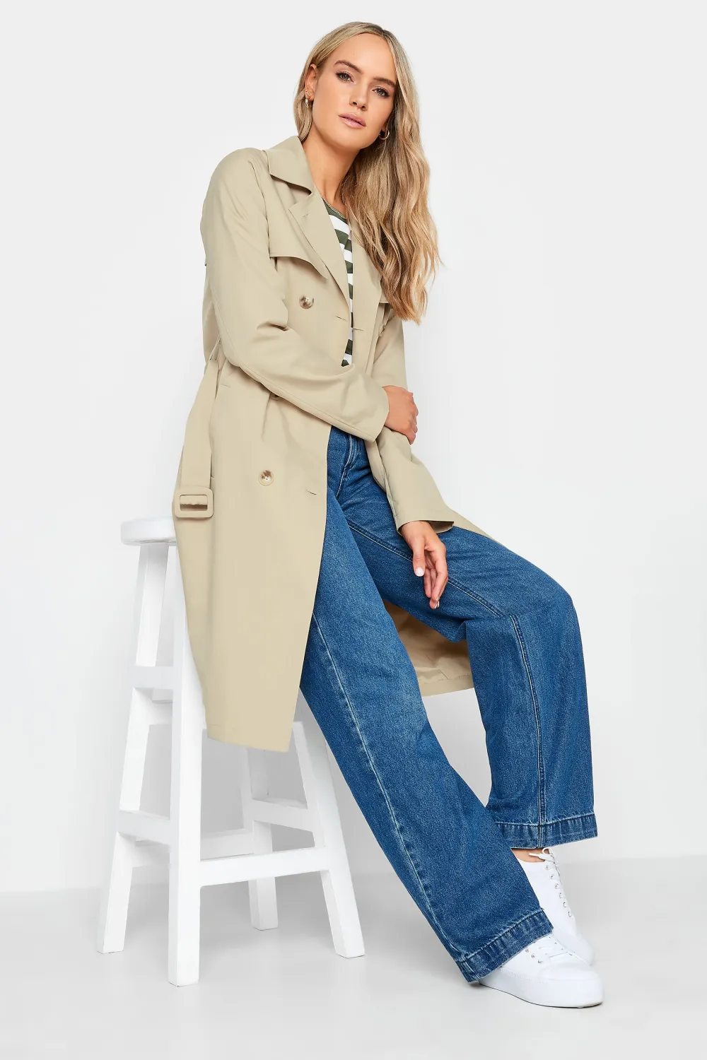 LTS Tall Beige Brown Trench Coat