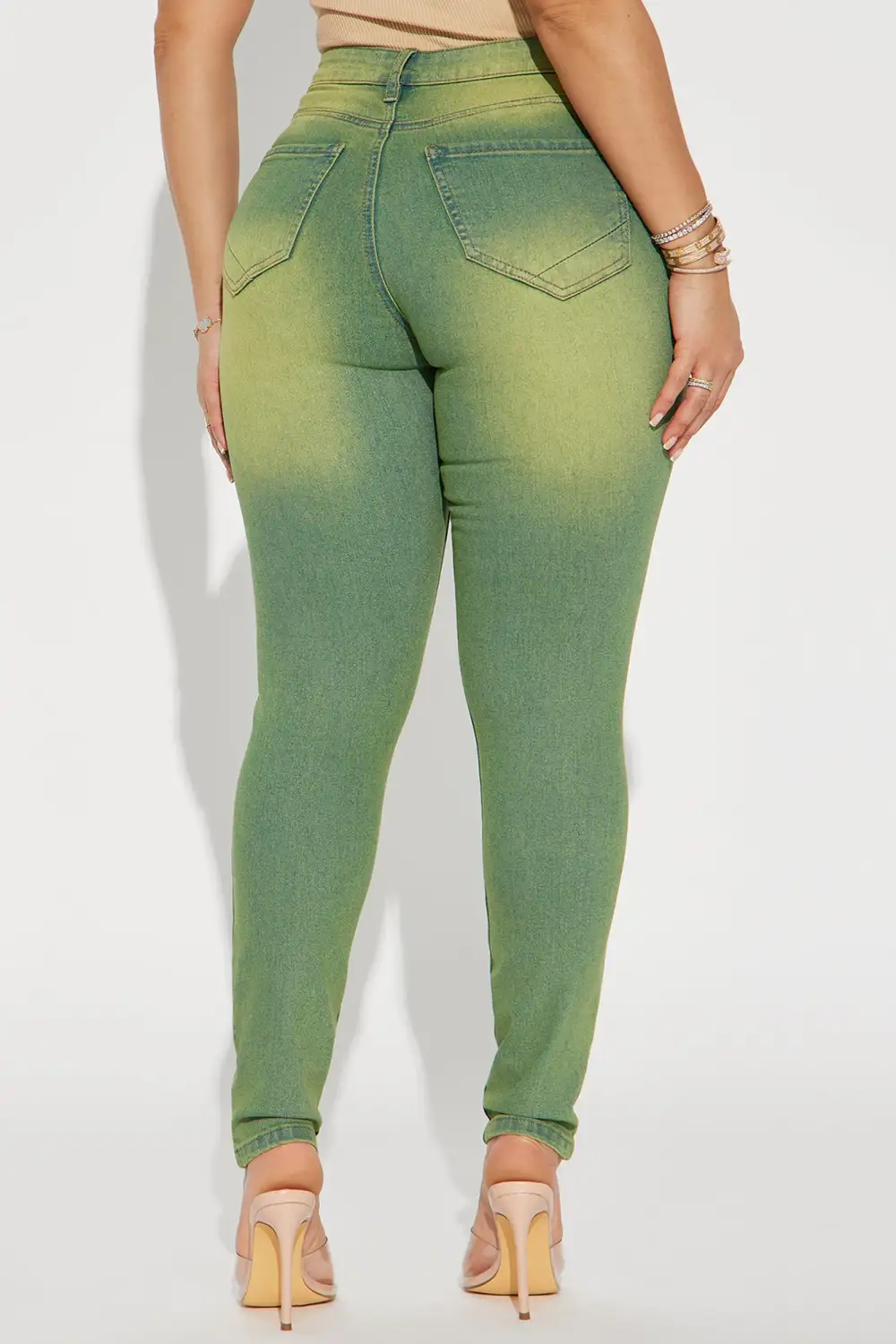 Hampton Tinted High Stretch Skinny Jeans - Green