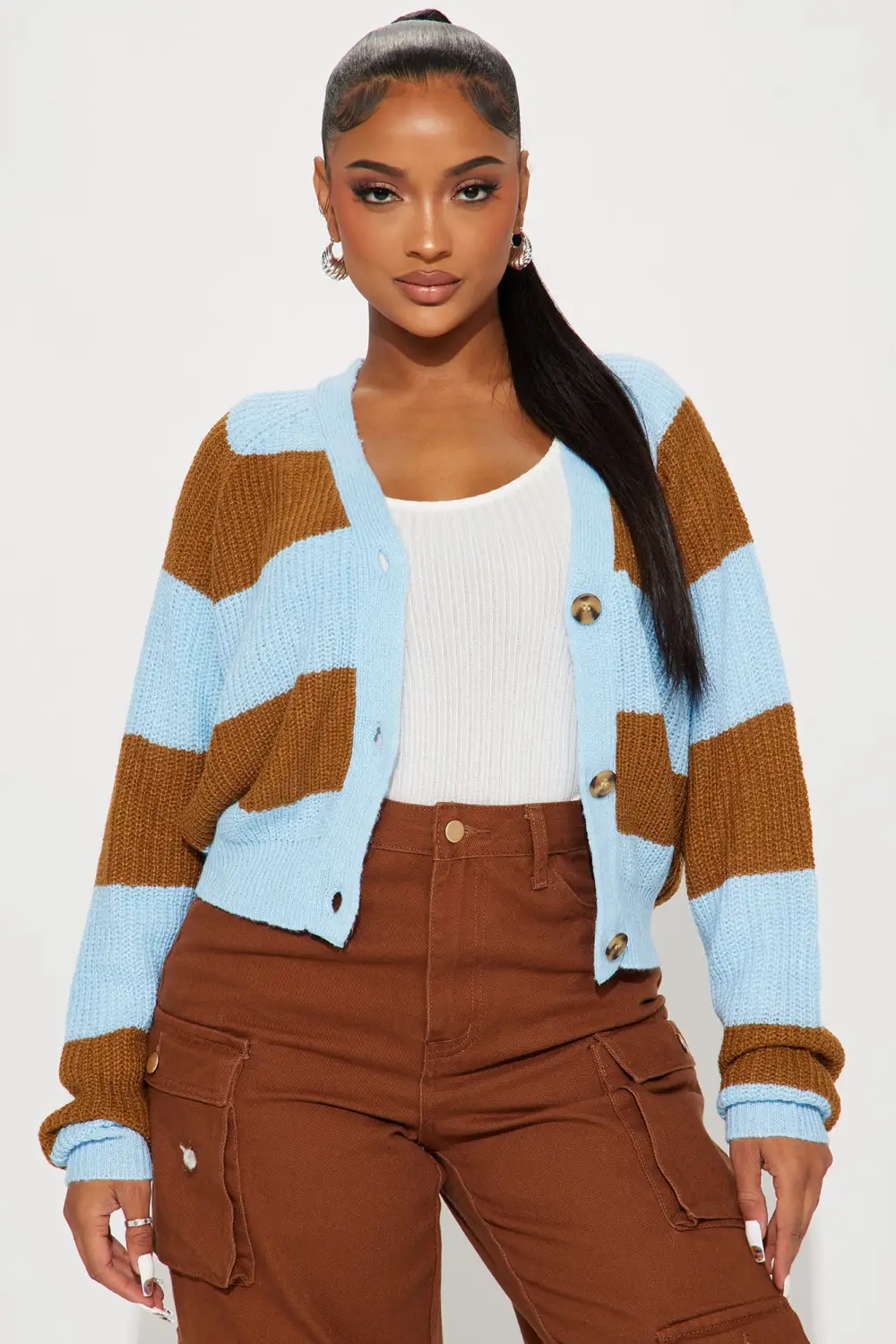 That's What I Like Striped Cardigan - Blue/combo