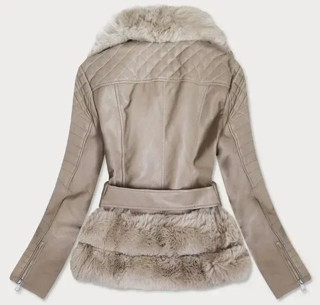 Beige fur jacket