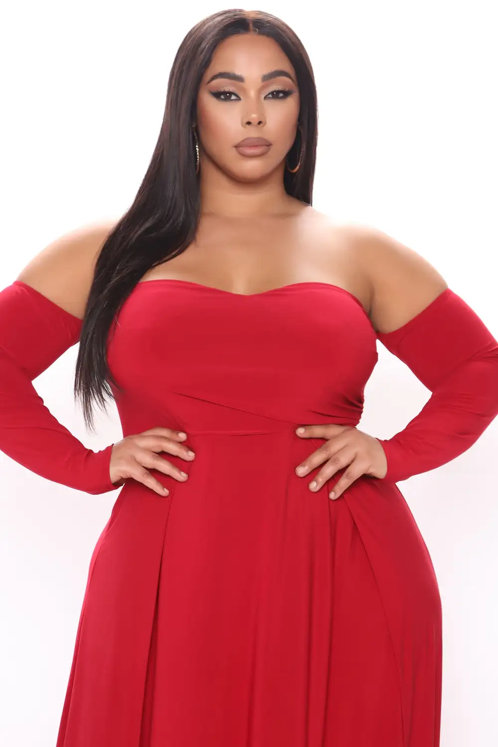 Elegantly Fab Off Shoulder Maxi Dress - Wine