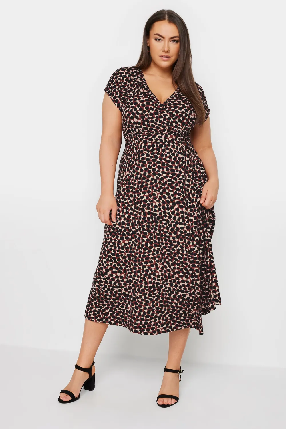 YOURS Curve Red Spot Print Wrap Dress