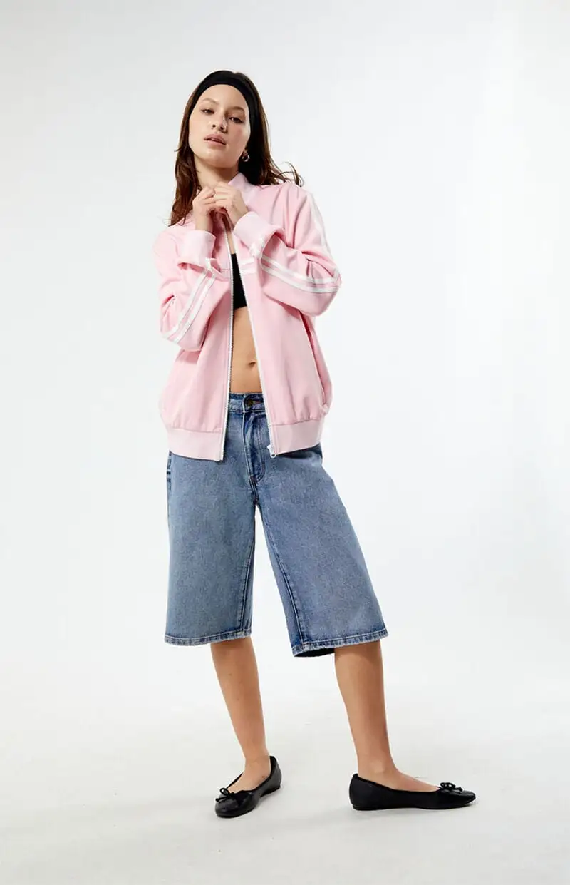 PacSun Stripe Mock Neck Track Jacket