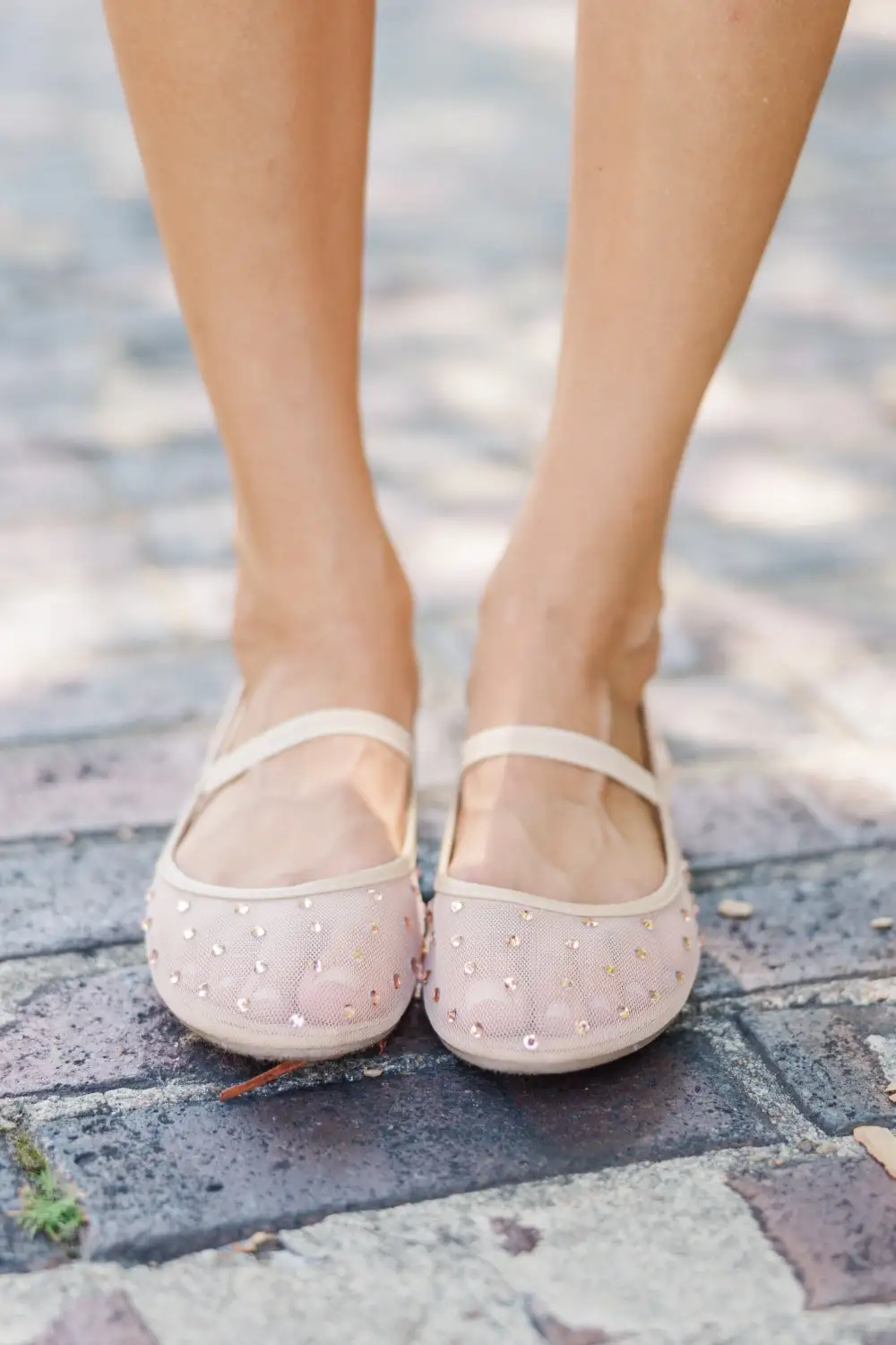 Give Your Love Beige Embellished Flats