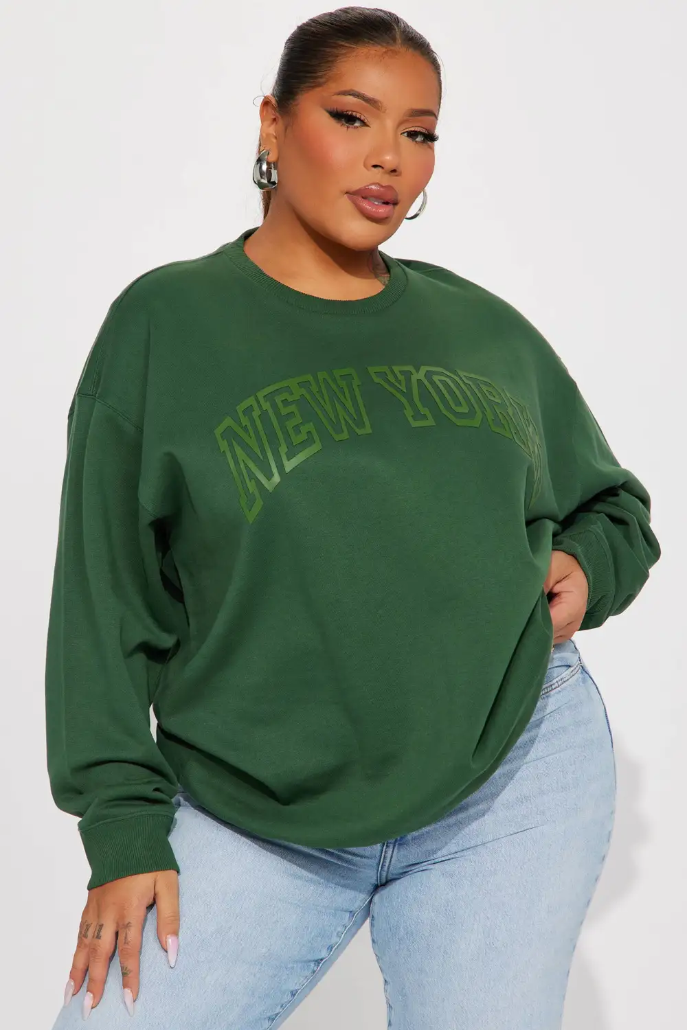 New York High Density Screen Sweatshirt - Hunter