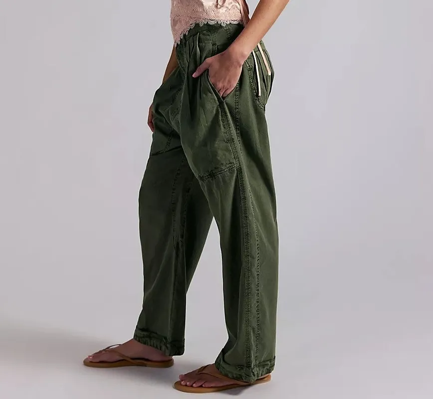 Dropped Harem Pull-On Trousers