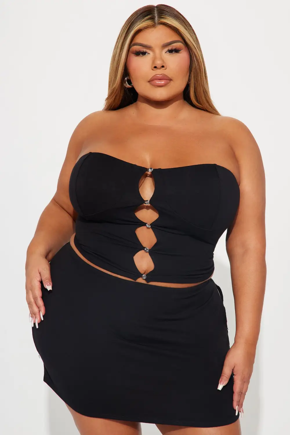 Gemma Micro Mini Skirt Set - Black