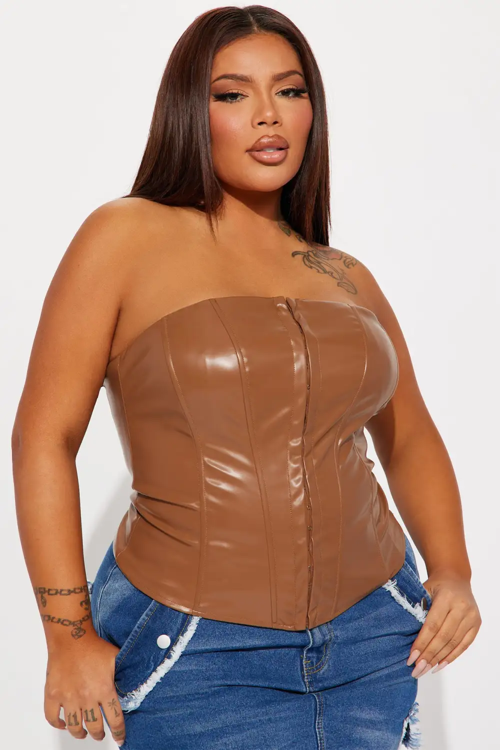 Glam Babe Corset Top - Mocha