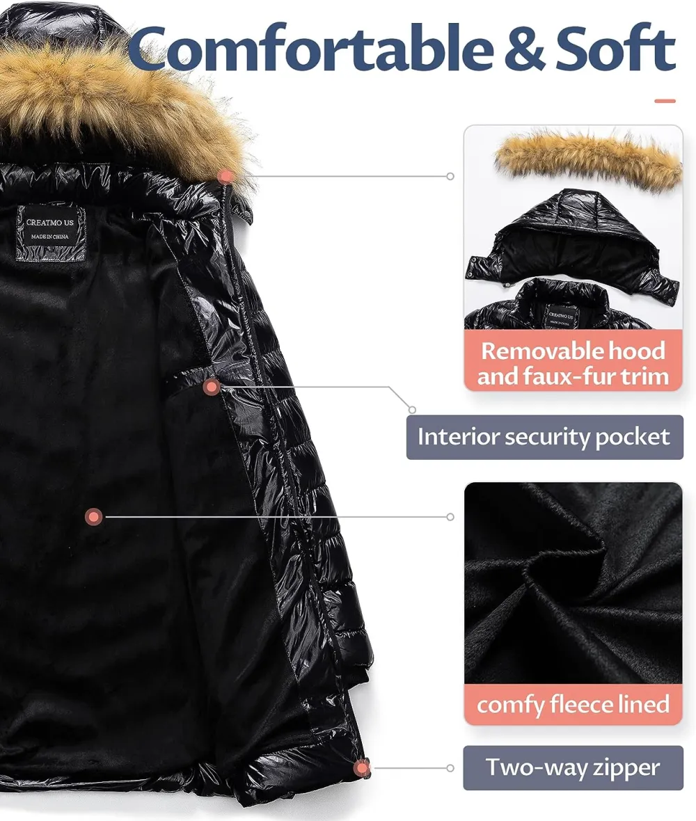 US Women's Winter Hooded Coat Waterproof Warm Long Puffer Jacket Parka