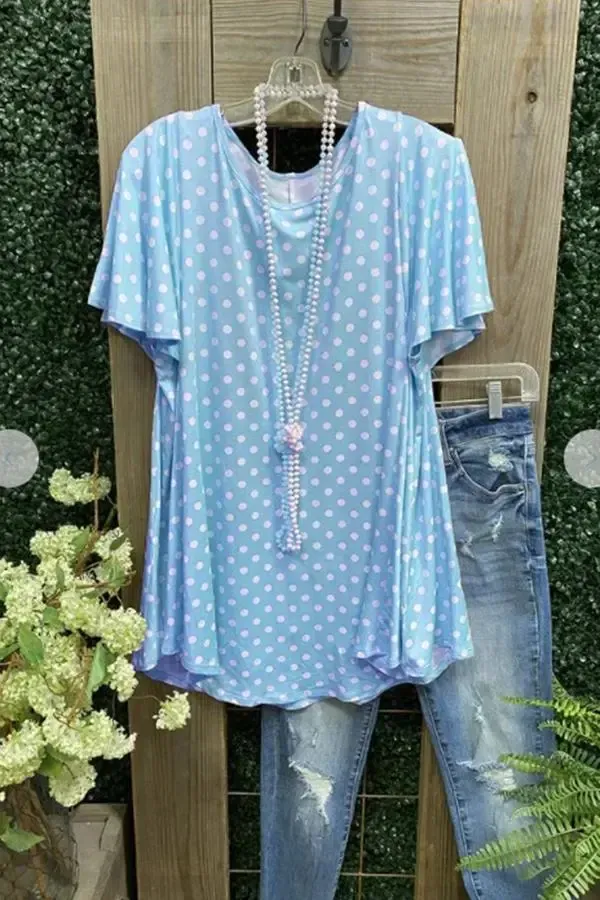 Casual Polka Dot Print T-shirt