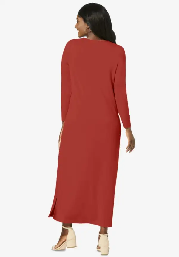 2-Piece Stretch Knit Duster Set