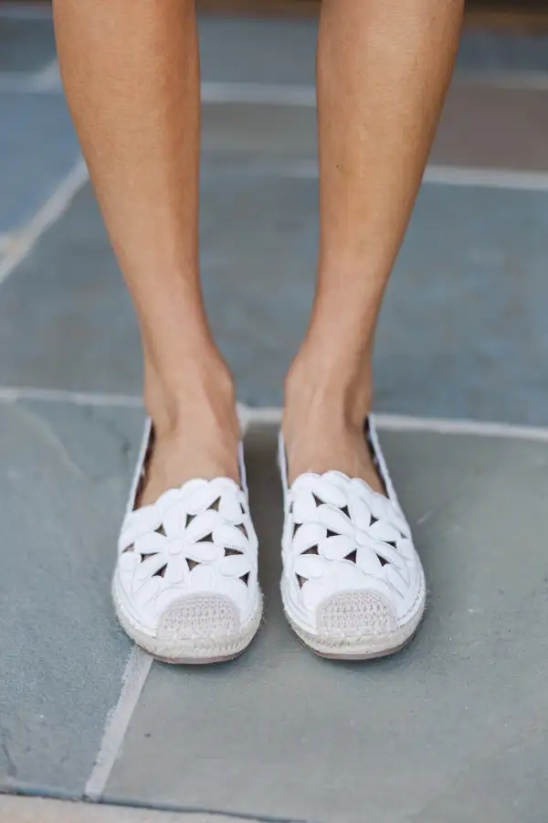 Cloud Breeze White Espadrille Flat