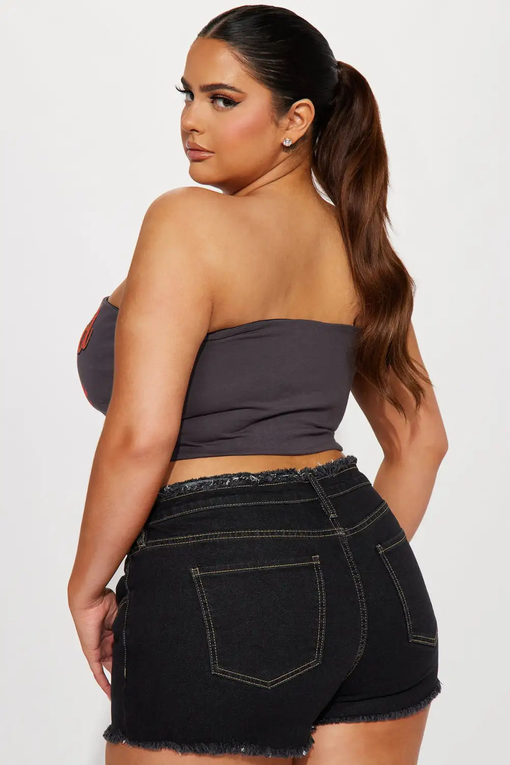 Born To Rock Corset Top - Charcoal