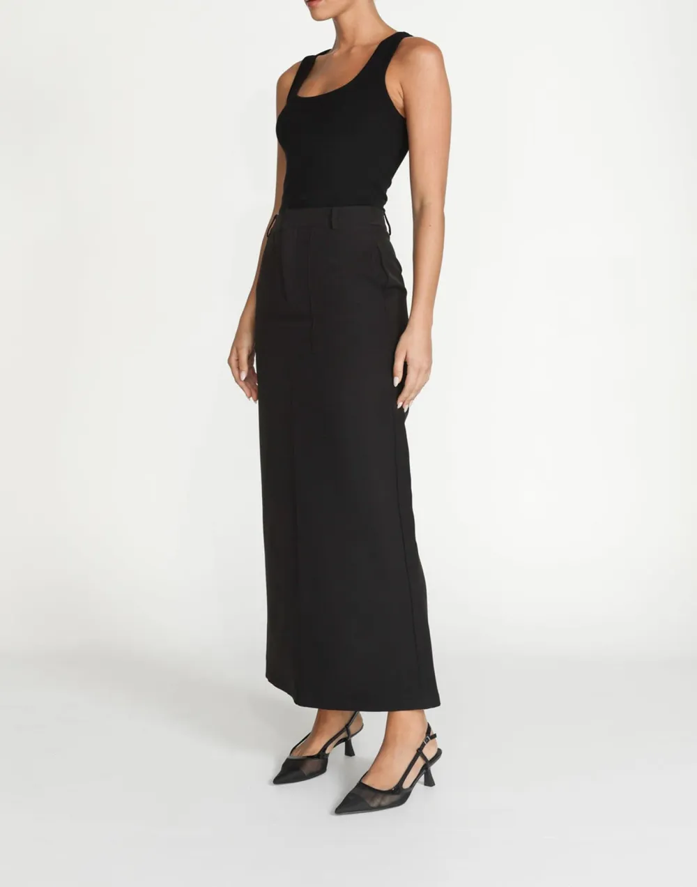 Minimalist Three Dimensional Cut Slit Skirt