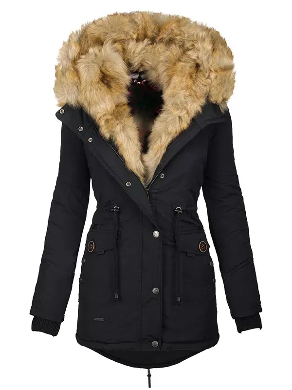 2in1 ladies winter warm jacket leather coat