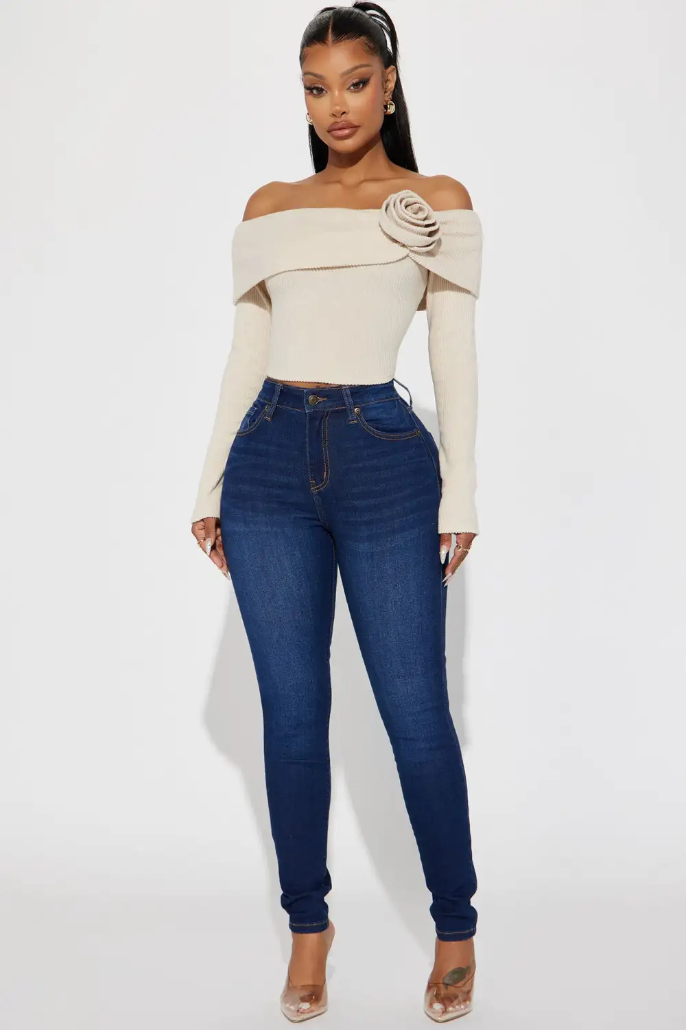 Kiley Control Curvy Stretch Skinny Jeans - Dark Wash