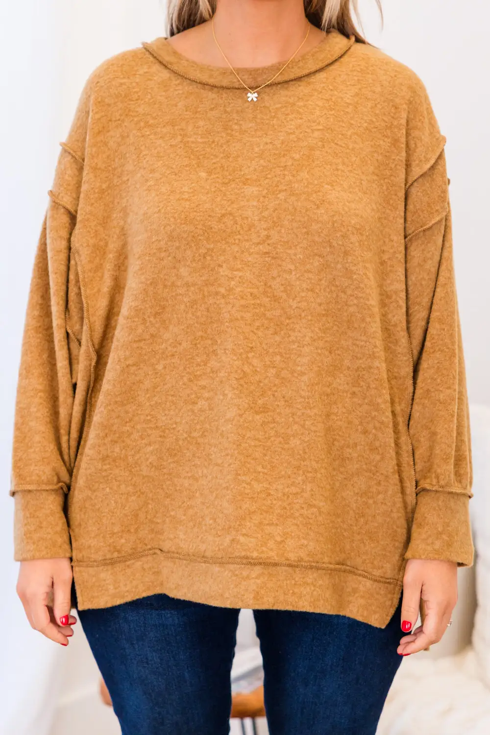 Say Hello Sweater, Deep Camel