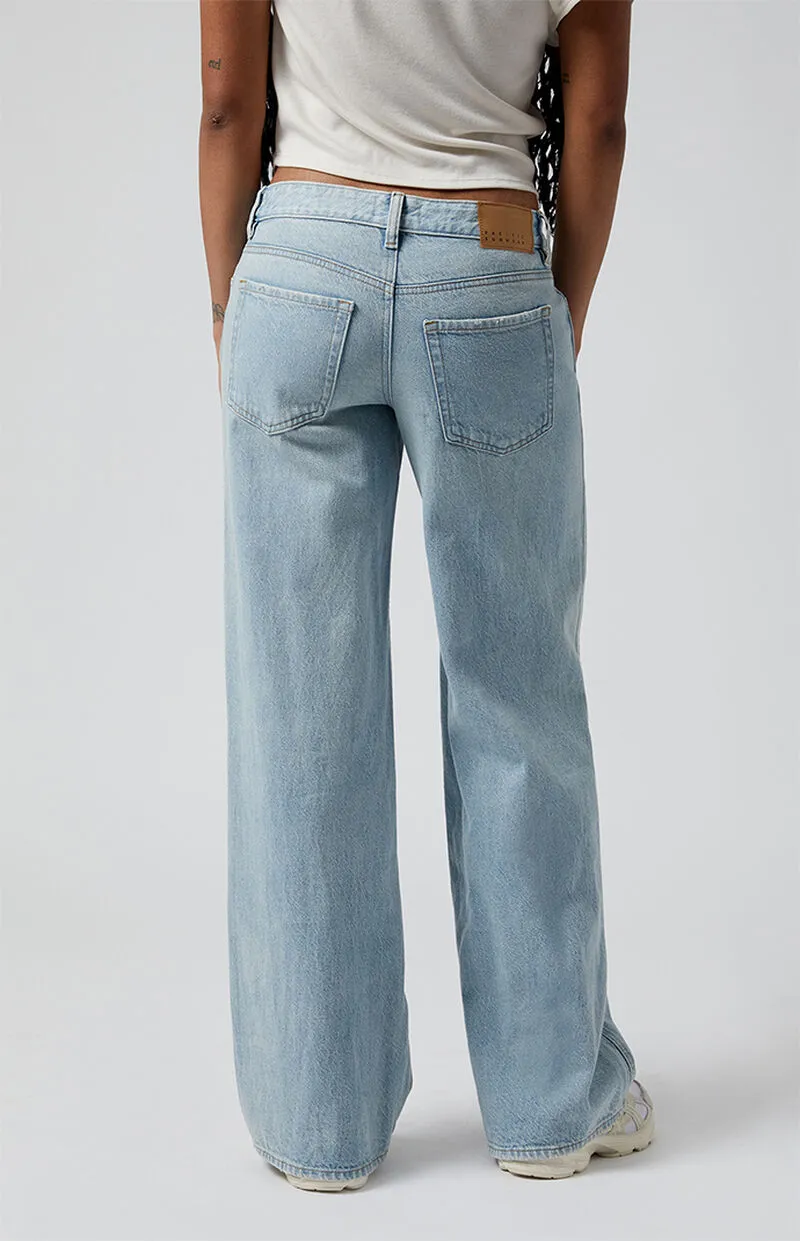 PacSun Casey Low Rise Baggy Jeans Light Indigo