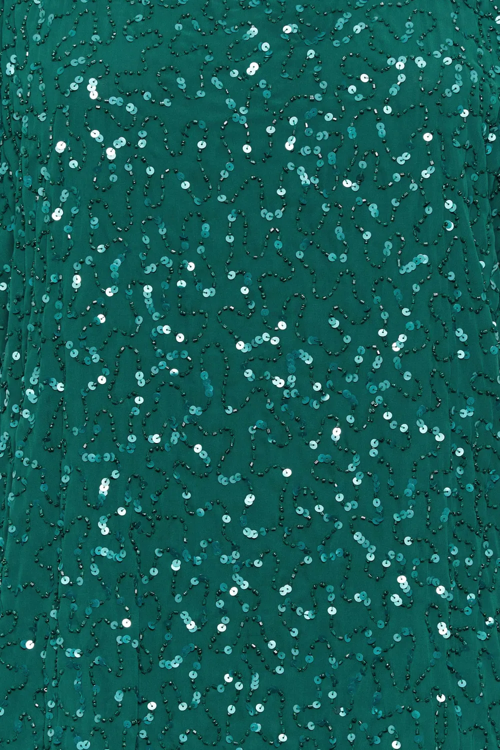 LUXE Curve Teal Green Sequin Hand Embellished Cape Dress