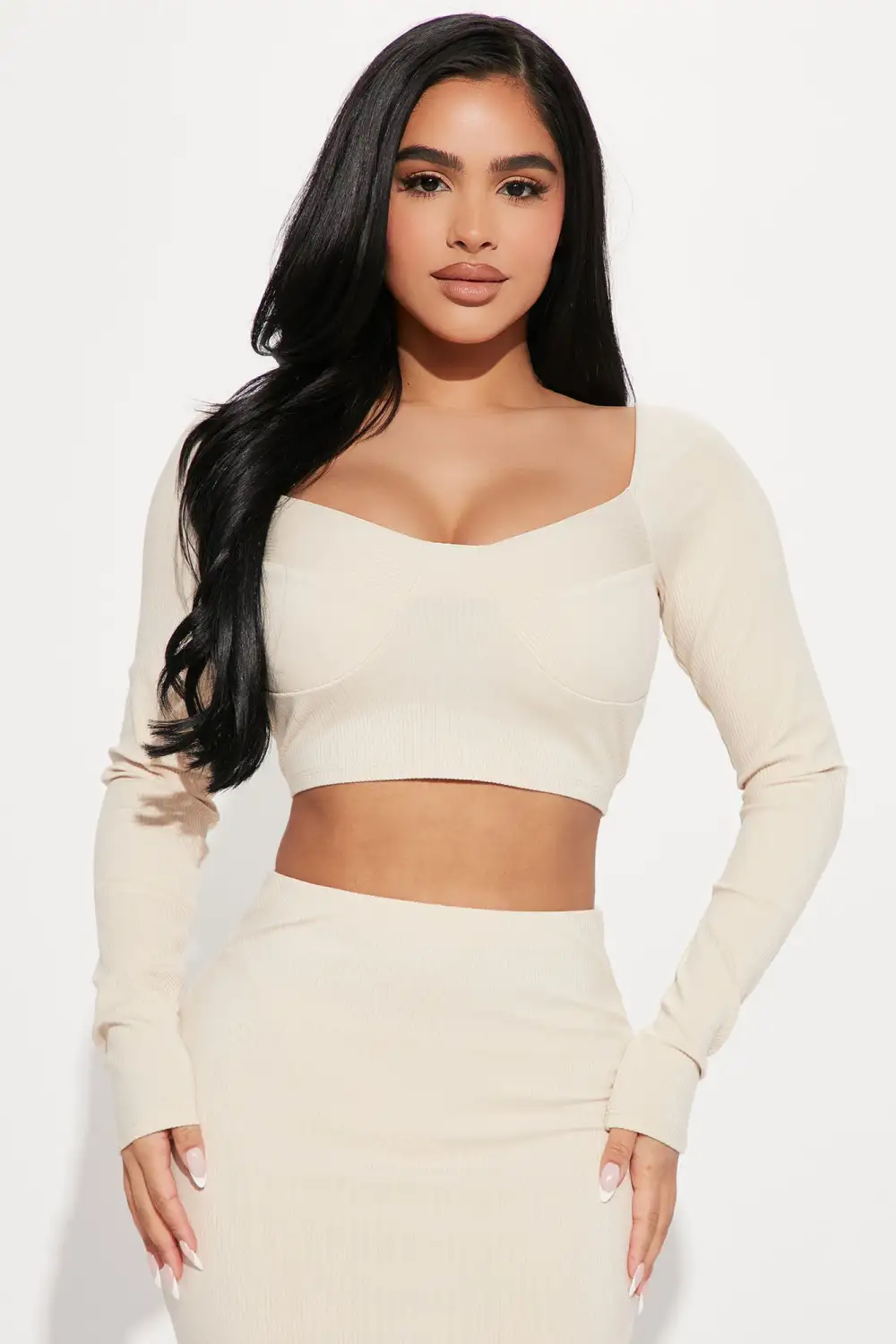 Sasha Snatched Skirt Set - Cream