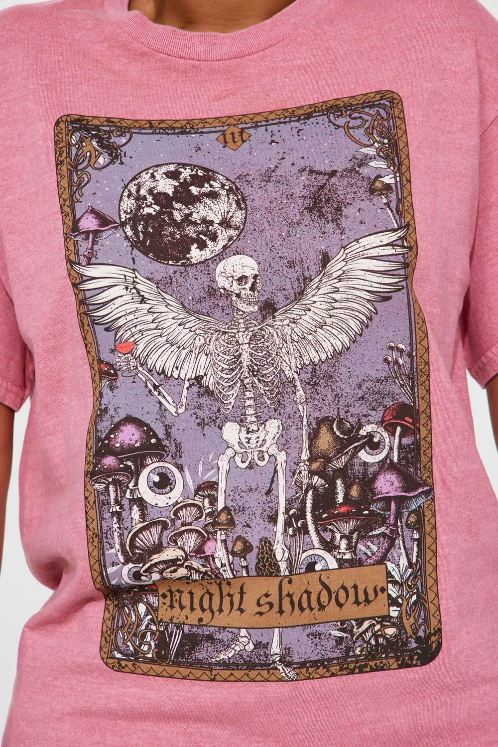 Night Shadow Graphic Tee - Rose