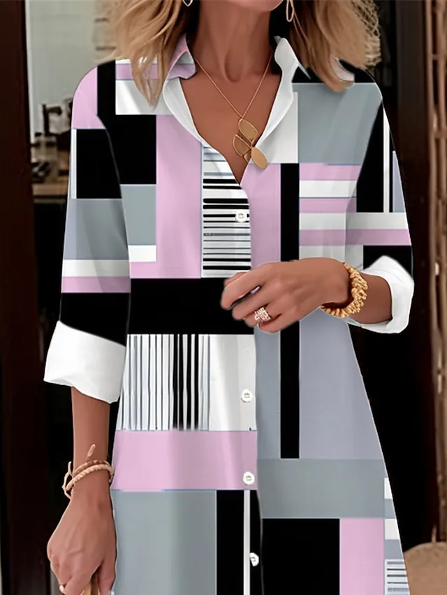 Women's Shirt Dress Casual Dress Midi Dress Outdoor Office Daily