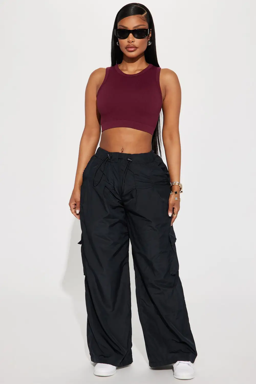 Jackie Seamless Crop Top - Burgundy
