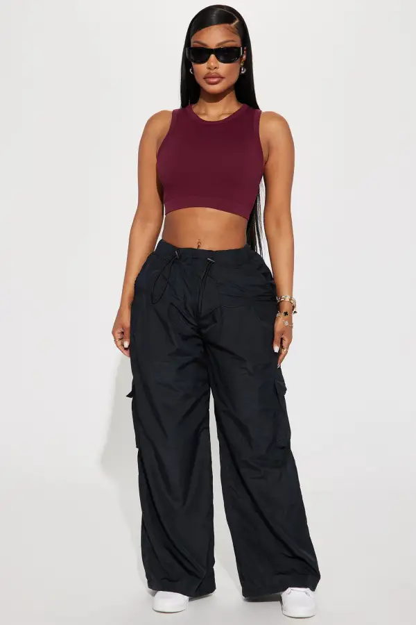 Jackie Seamless Crop Top - Burgundy