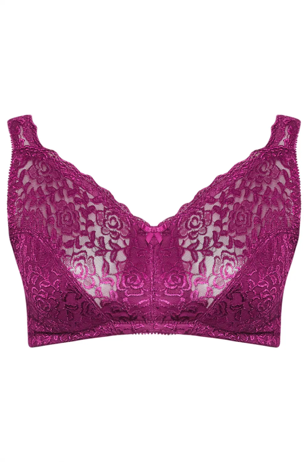 YOURS Dark Purple Hi Shine Lace Non-Padded Non-Wired Full Cup Bra