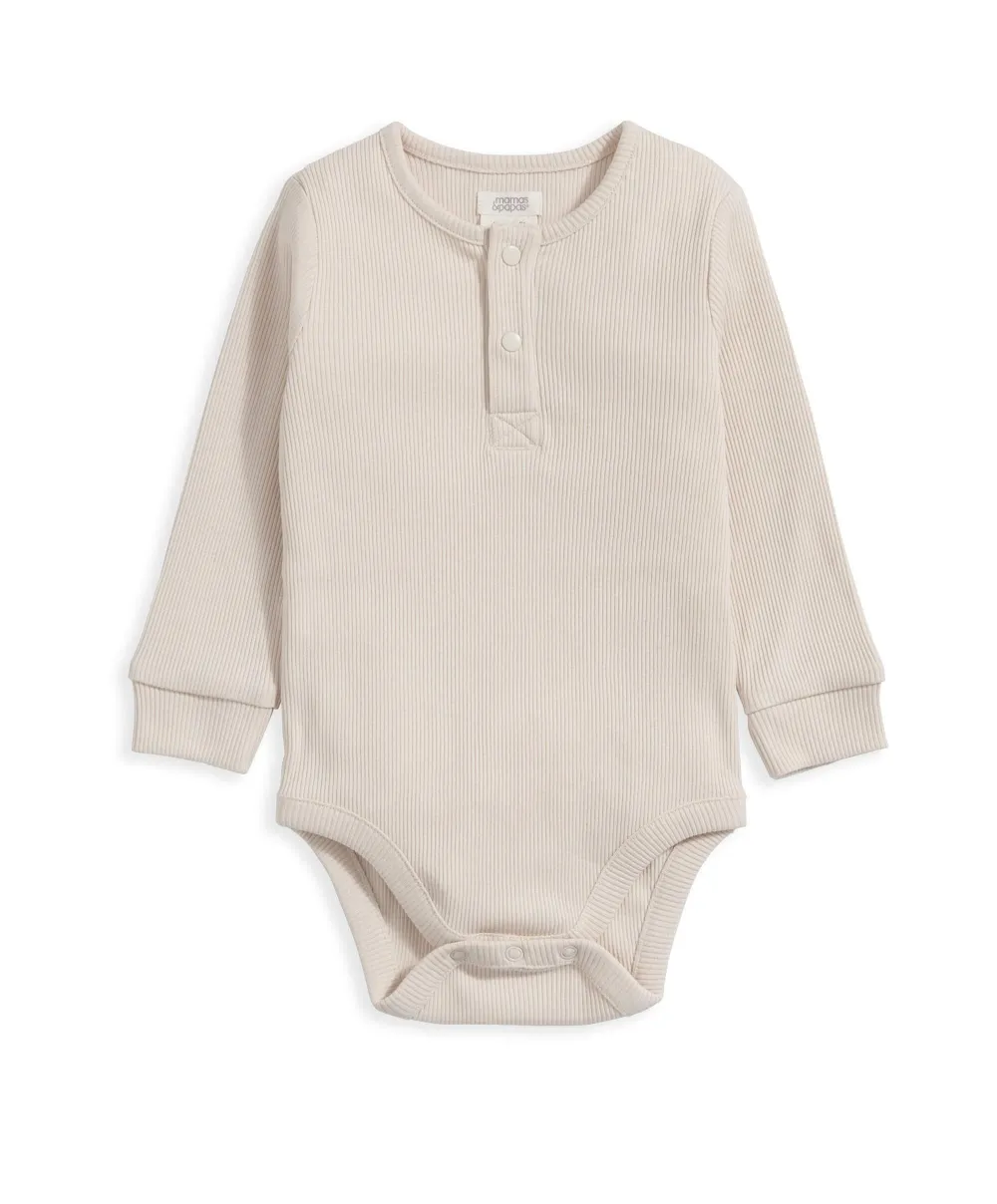 Ribbed Bodysuit - Taupe