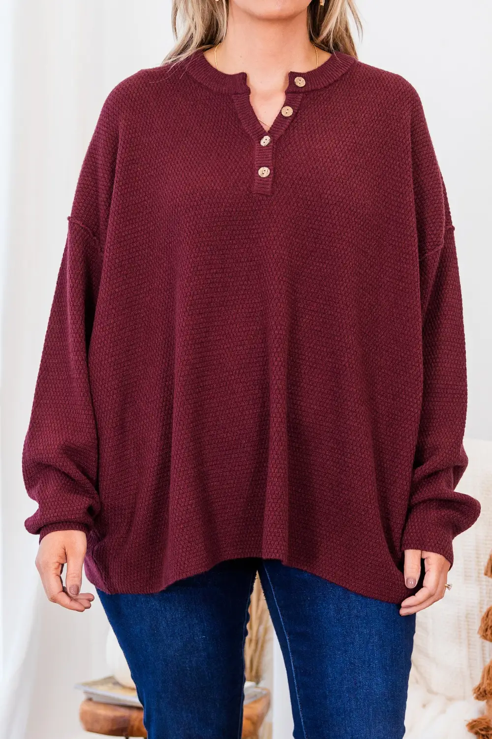 Please Take Me With You Sweater, Burgundy