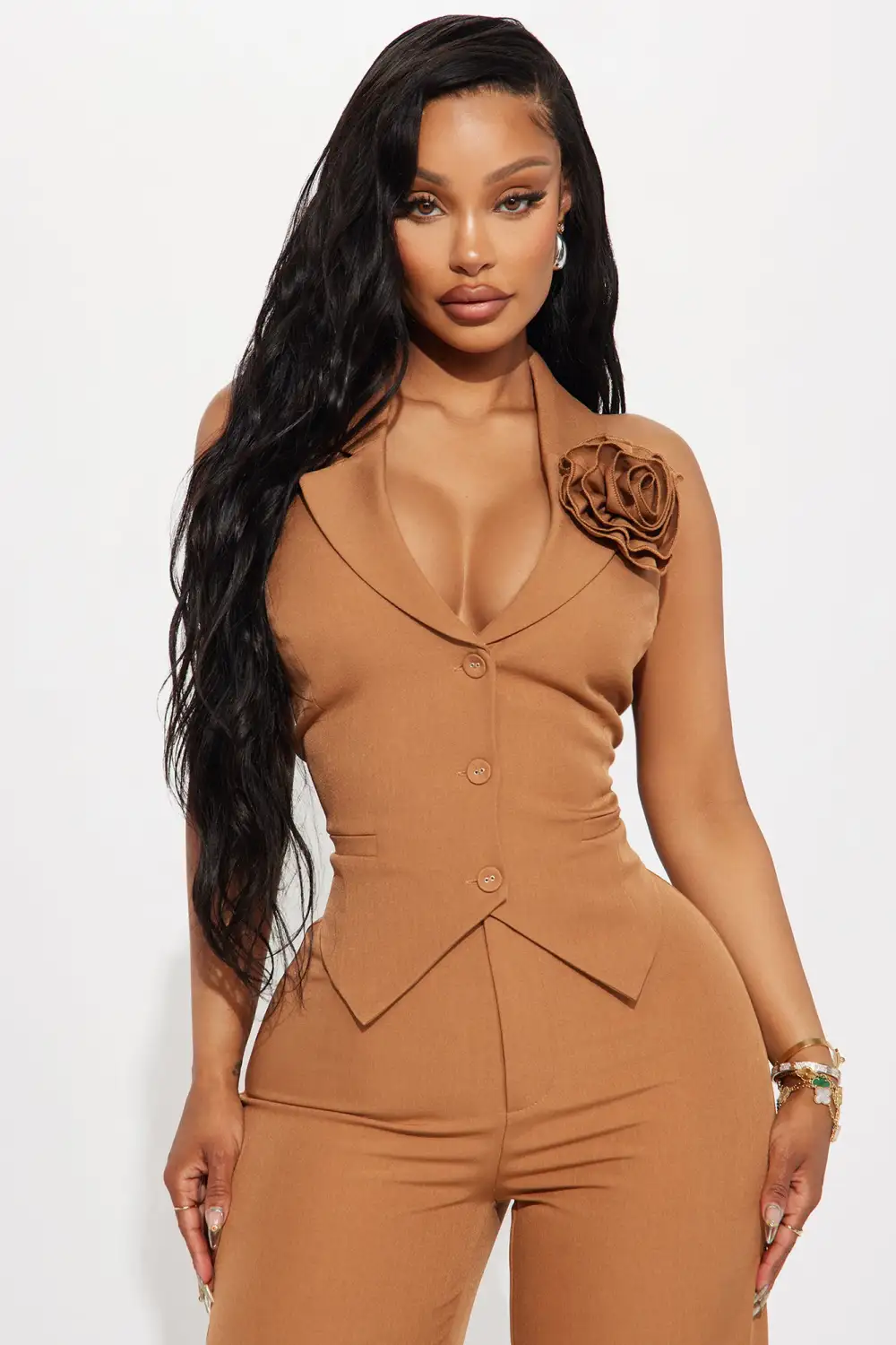 Elle Pant Set - Taupe