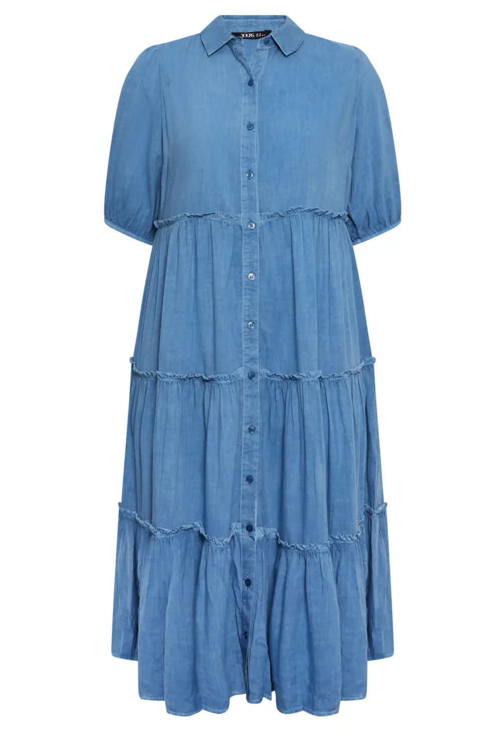 YOURS Curve Charcoal Grey Midi Shirt Dress